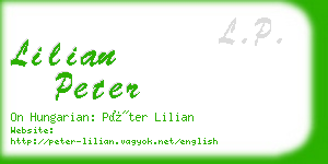 lilian peter business card